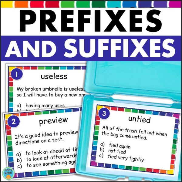 prefixes and suffixes task cards